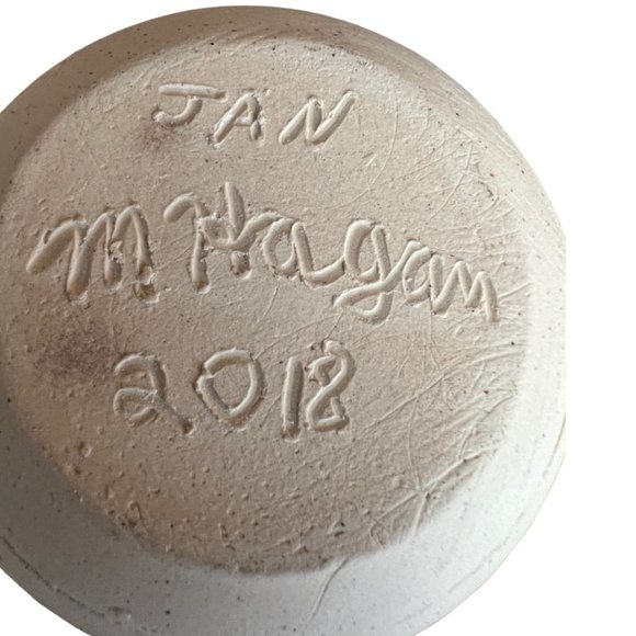 Charming HANDMADE Pottery Art Mug Glossy Raw Signed 3.25" tall x 3" across Charm - Picture 5 of 6